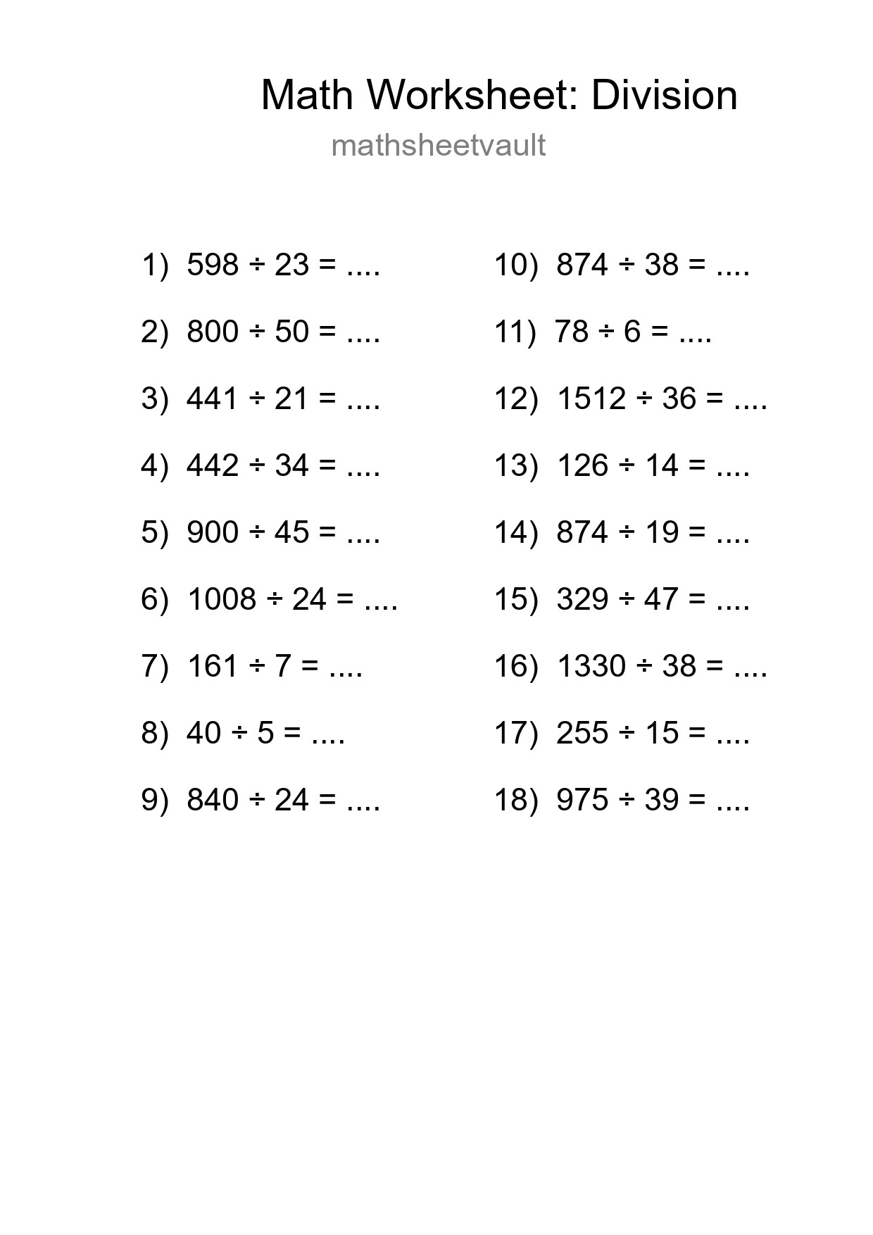 Free 18 Division Math Worksheet For Grade 2 - Part 191