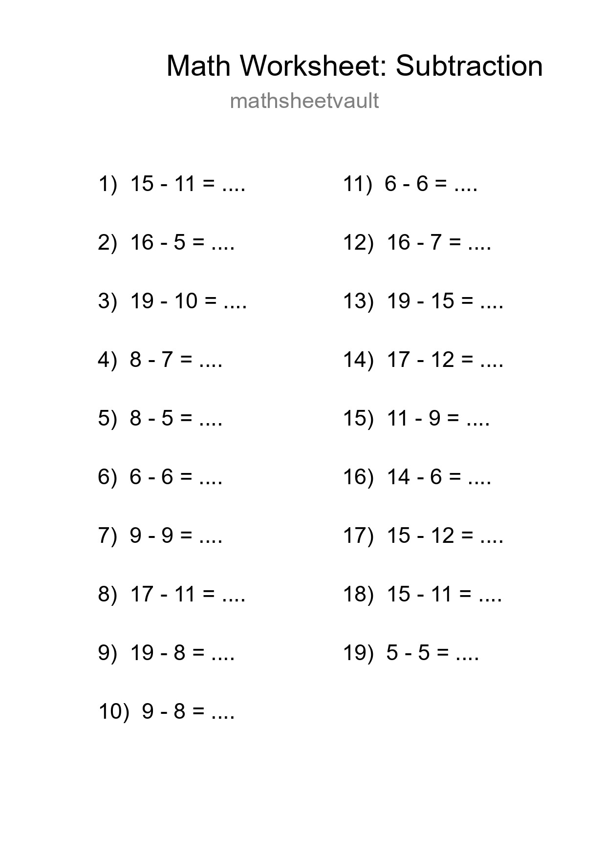 Free 19 Subtraction Math Worksheet For Grade 2 With Answers - Part 140