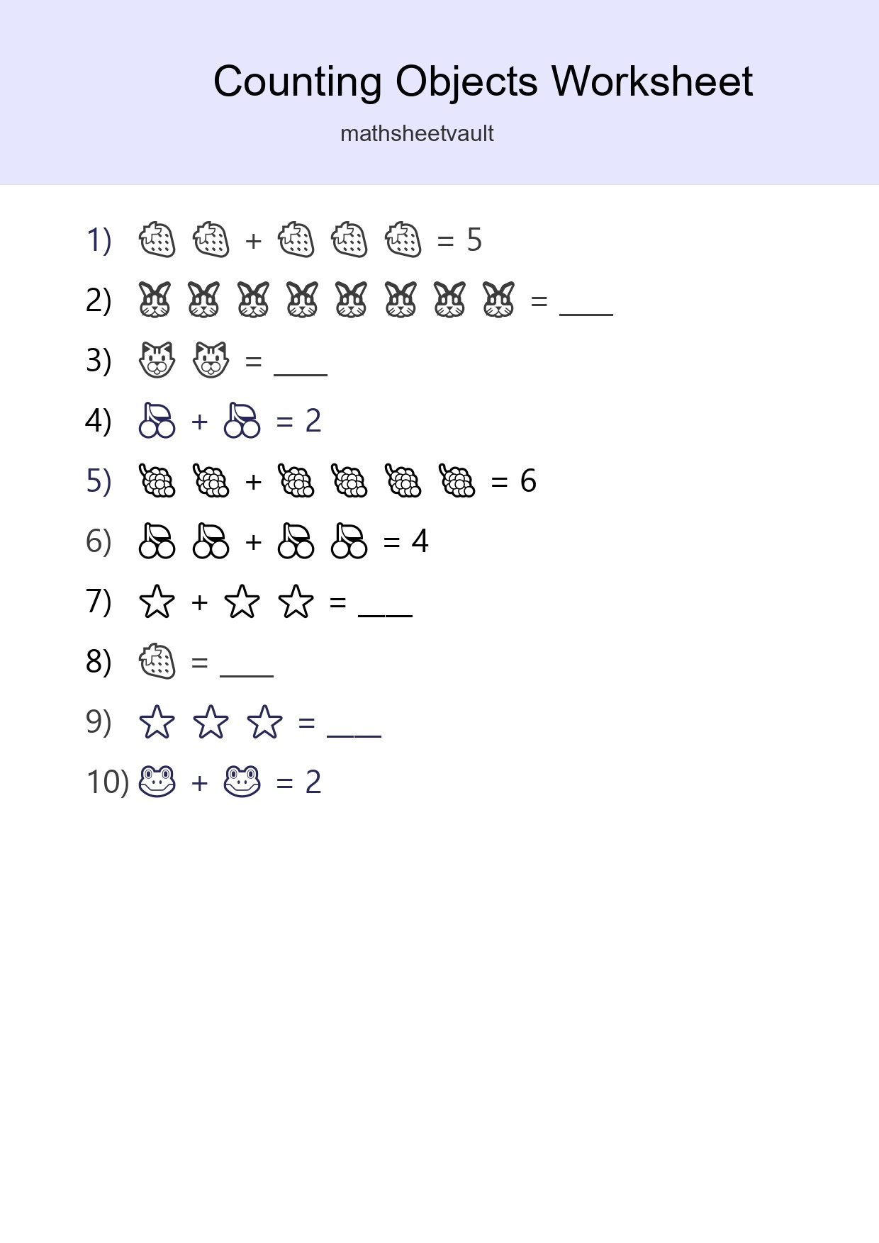 Free Counting Objects Worksheet For Kindergarten - Part 47