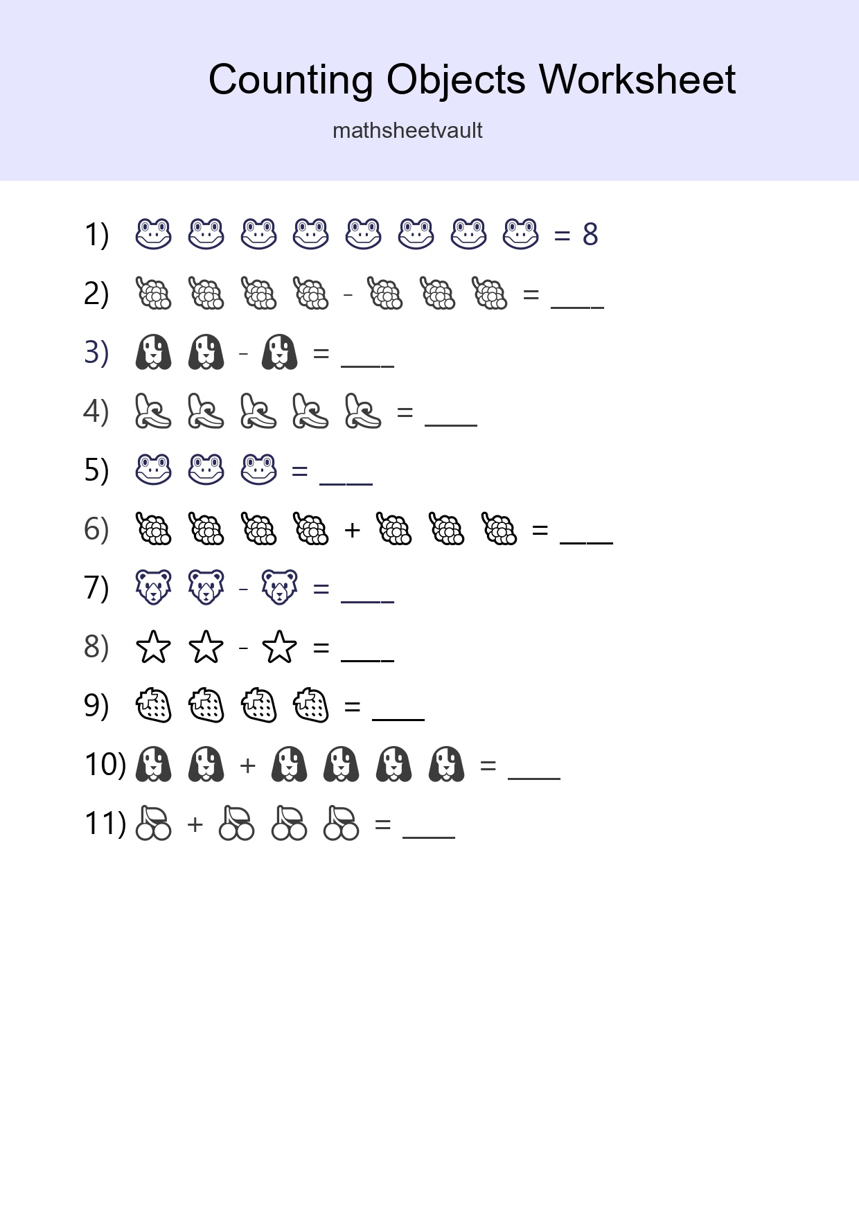Learn Counting With Pictures Worksheet (Kindergarten) - Part 168