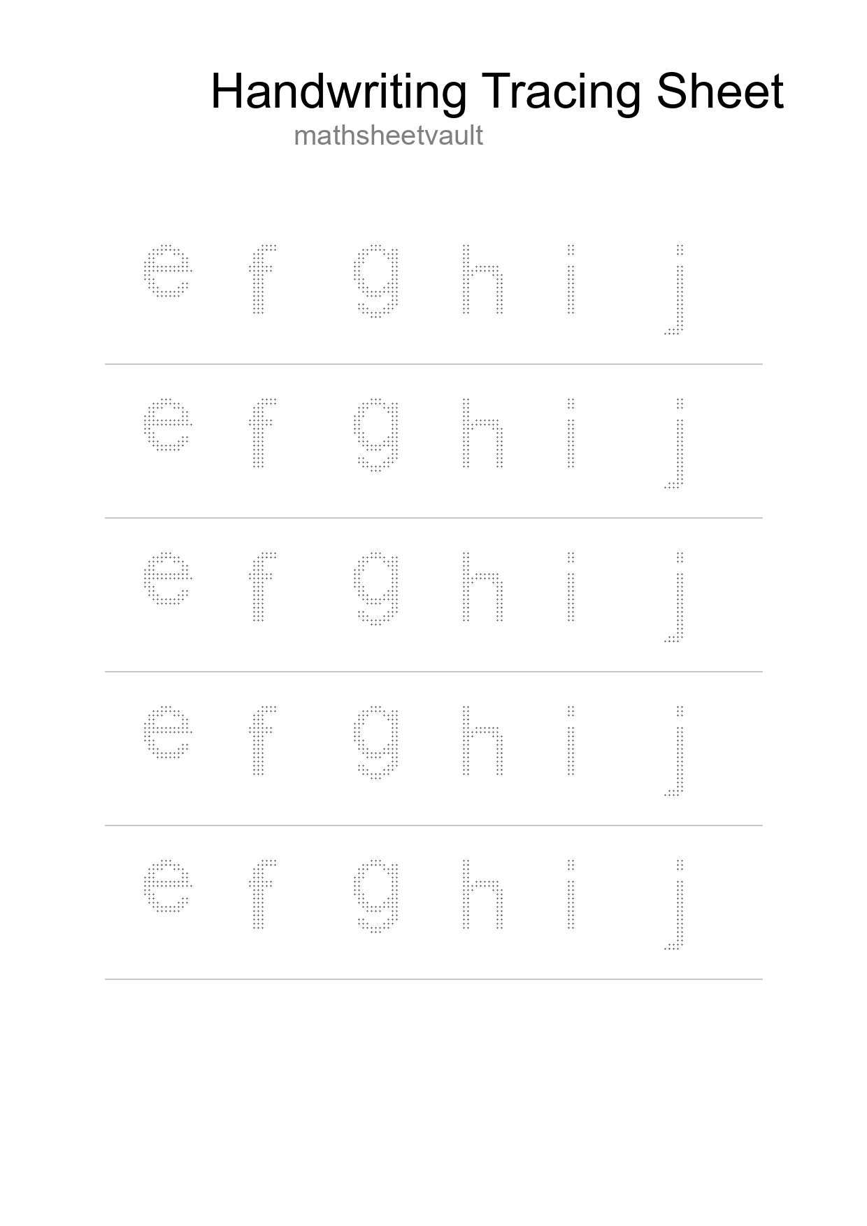 Printable Tracing Worksheet For Kids - Part 208