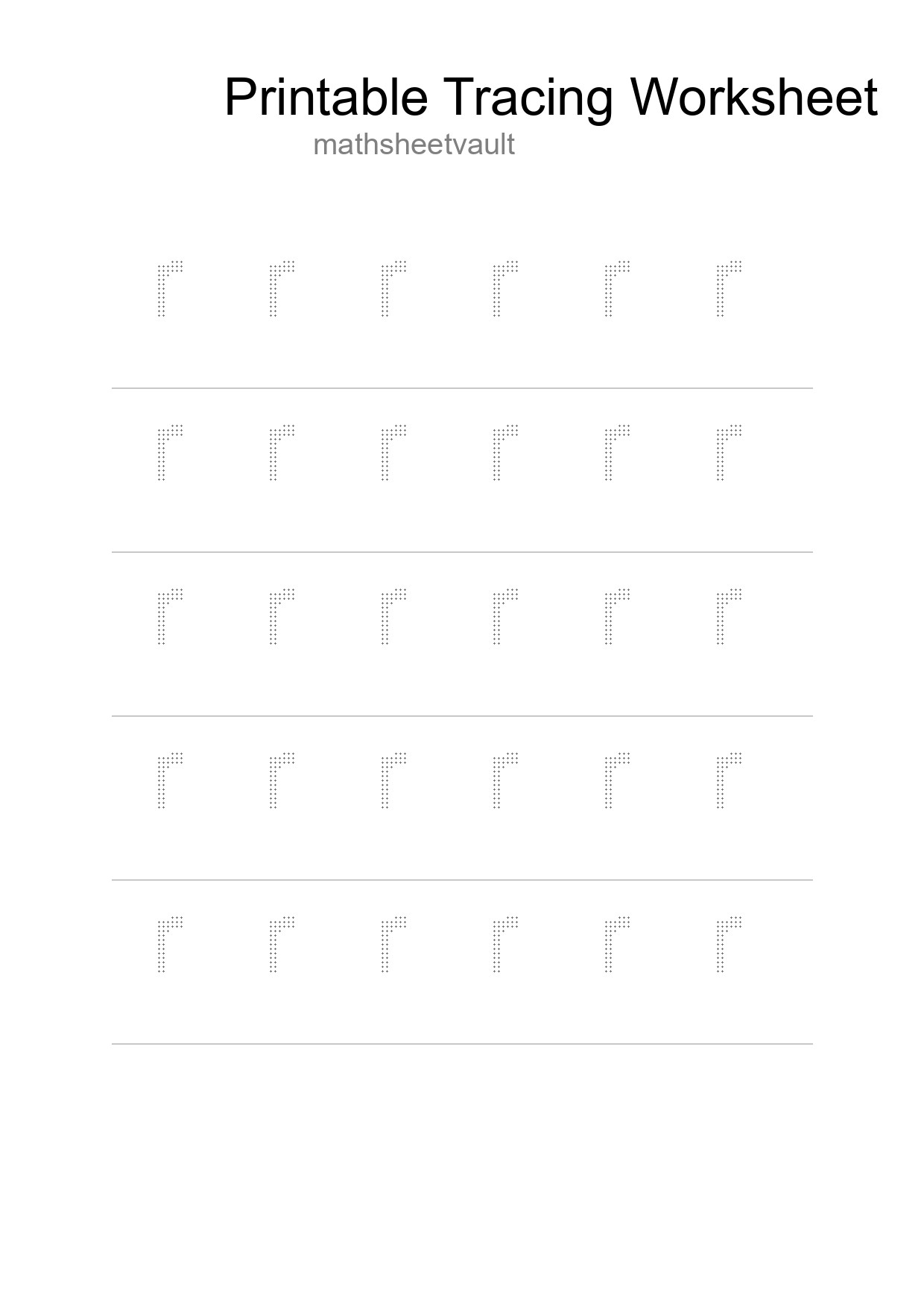 Printable Tracing Worksheet For Kids - Part 285