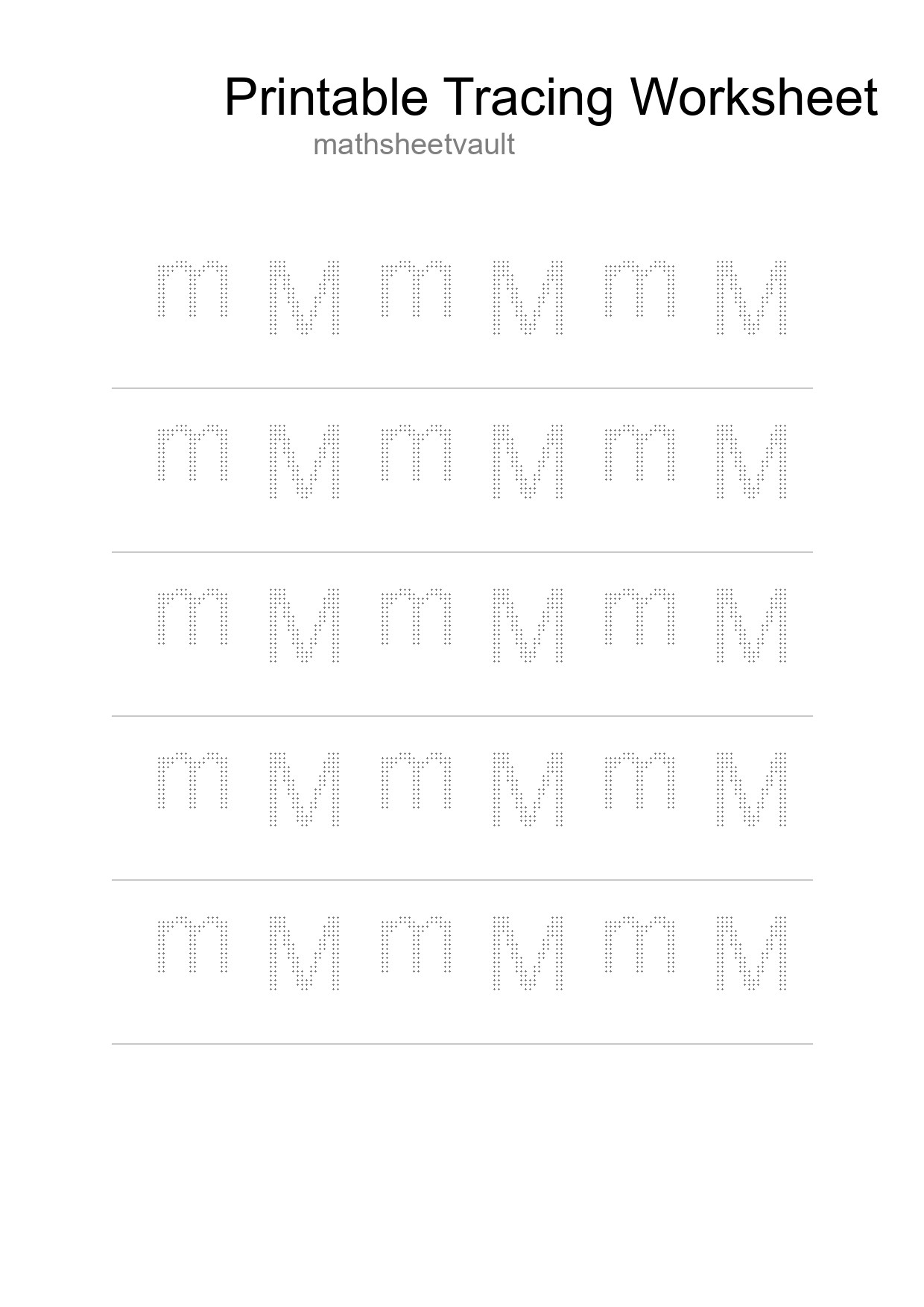 Printable Tracing Worksheet For Kids - Part 43